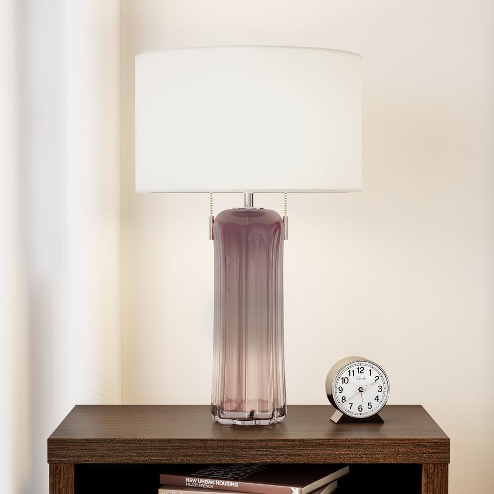 Titan Lighting Ferrara 25 In Purple Free Blown Glass Table Lamp