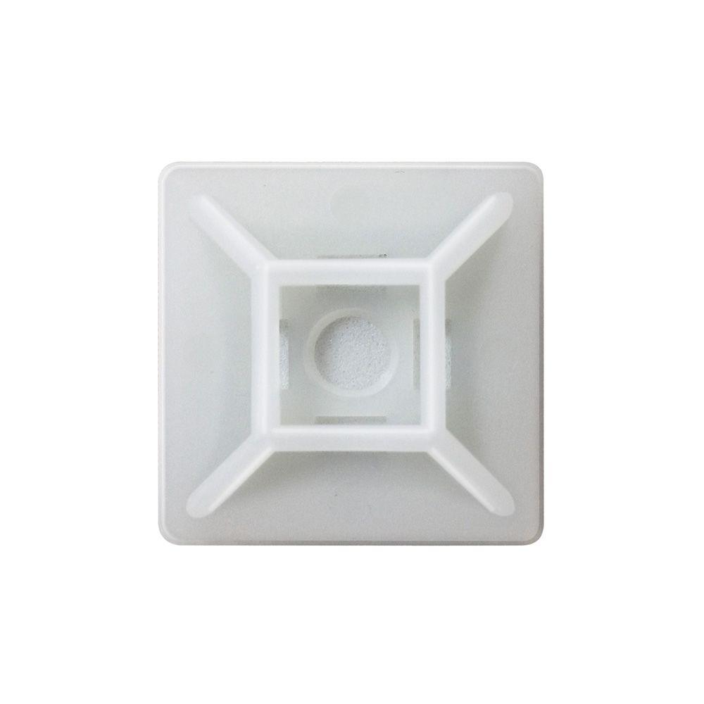 100 PCS Low Profile Cable Tie Mount Natural White Color Secure Fasten Mounting