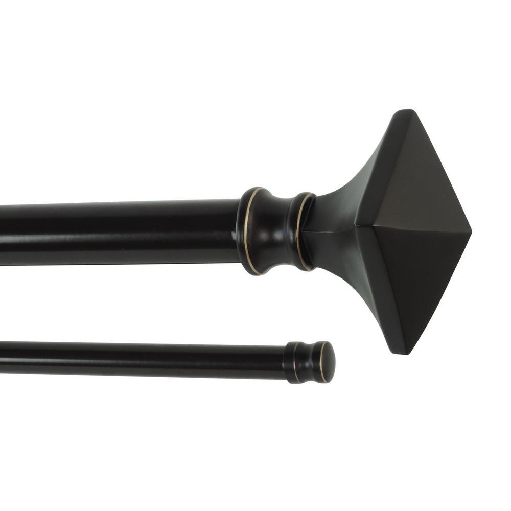 36 In 72 Adjule Length 1 Dia Double Rod Set With 36 In 72 Adjule Length 1 Dia Double Rod Set With Decorative Finials Oil Rubbed Bronze Lwf1004 7orb The Home Depot