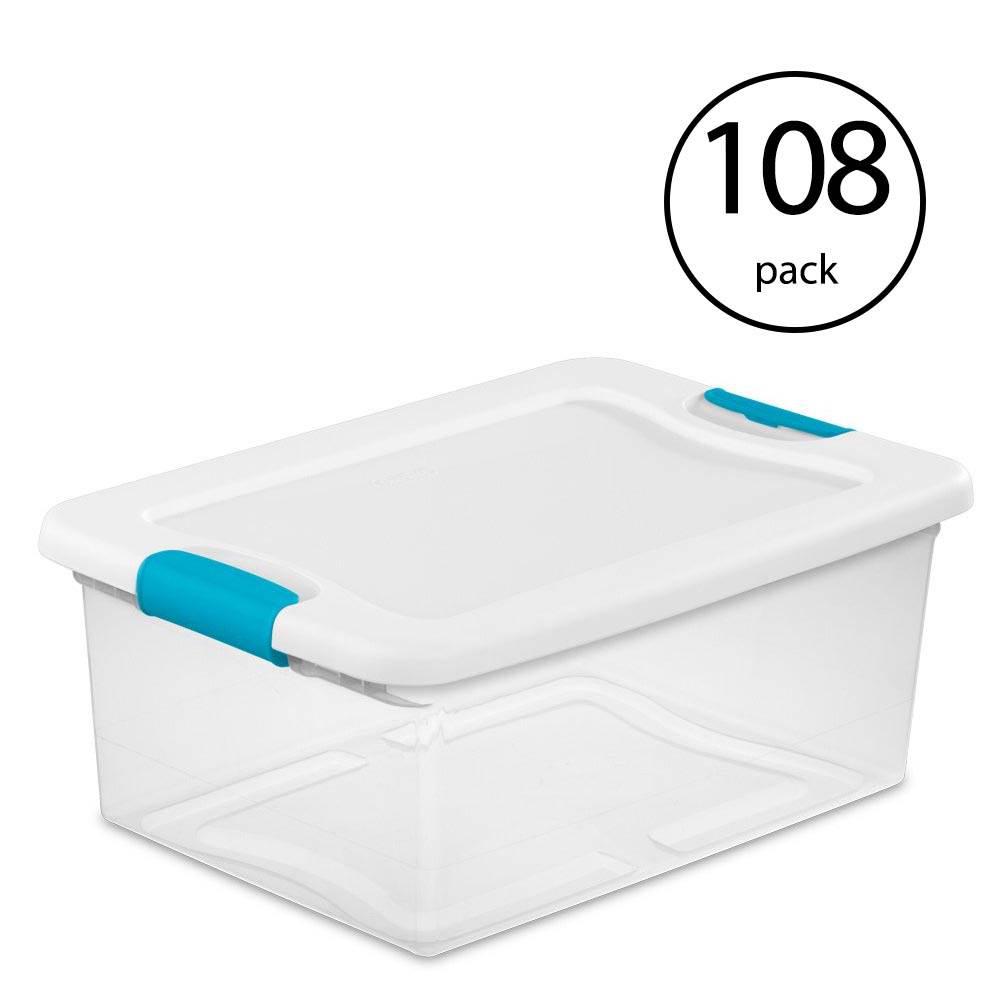 clear plastic stackable storage bins