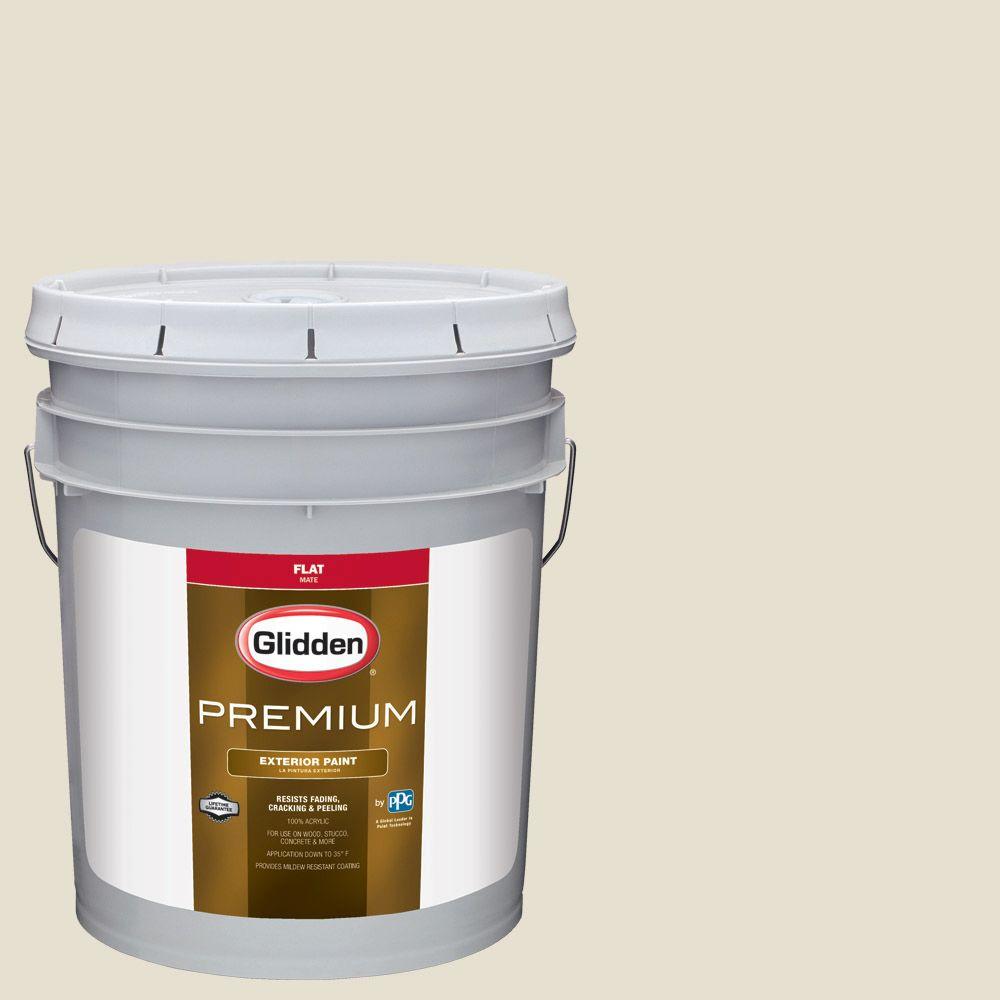 Glidden Premium 5 Gal Hdgwn57 Meeting House White Flat Latex Hdgwn57 Meeting House White Flat Latex Exterior Paint