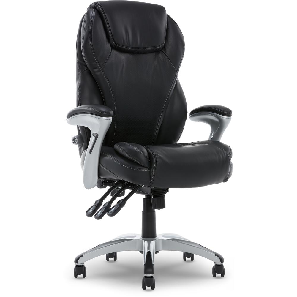 Serta Black Bonded Leather Executive Office Chair-43676 - The Home Depot