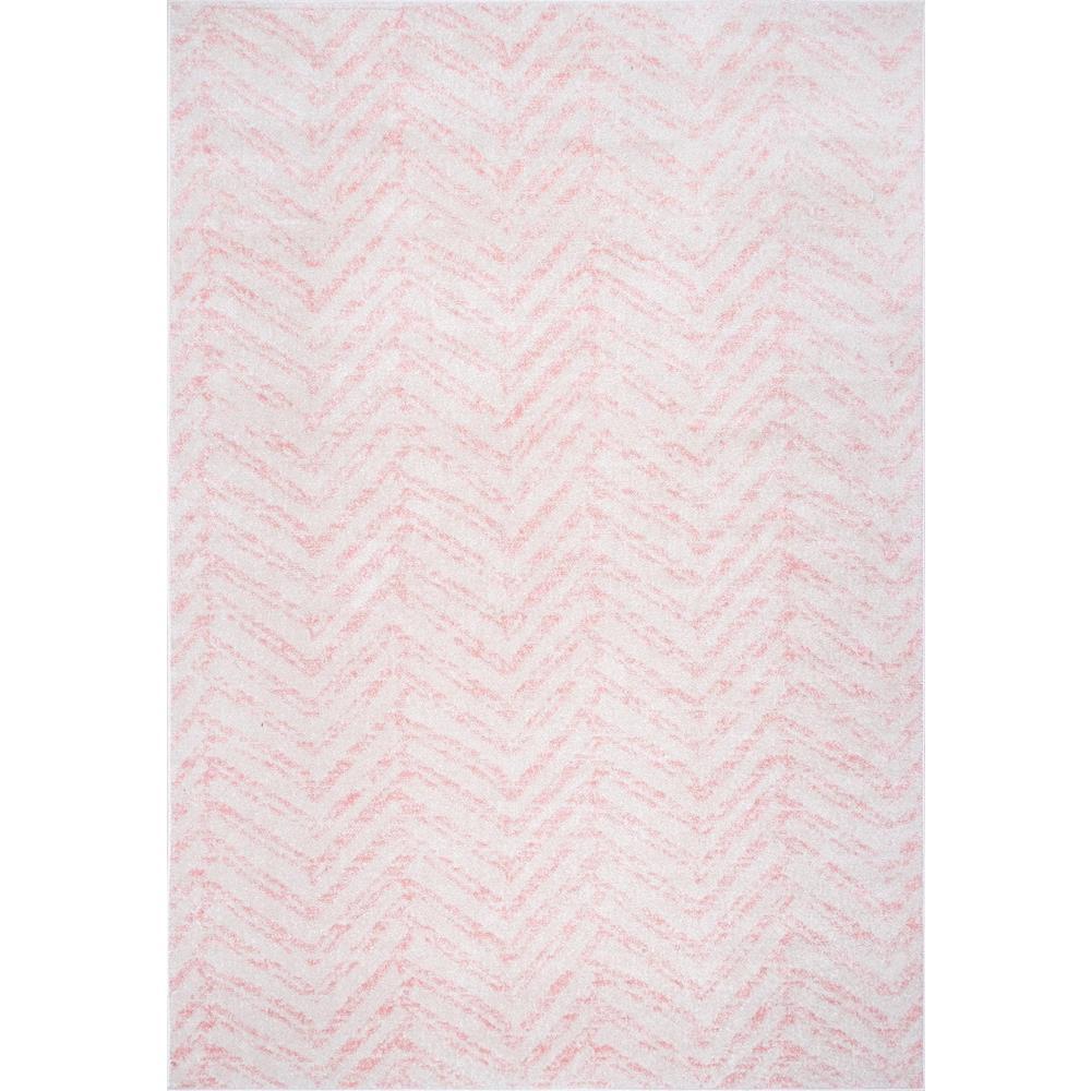 nuLOOM Rosanne Geometric Herringbone Pink 7 ft. x 9 ft. Area Rug