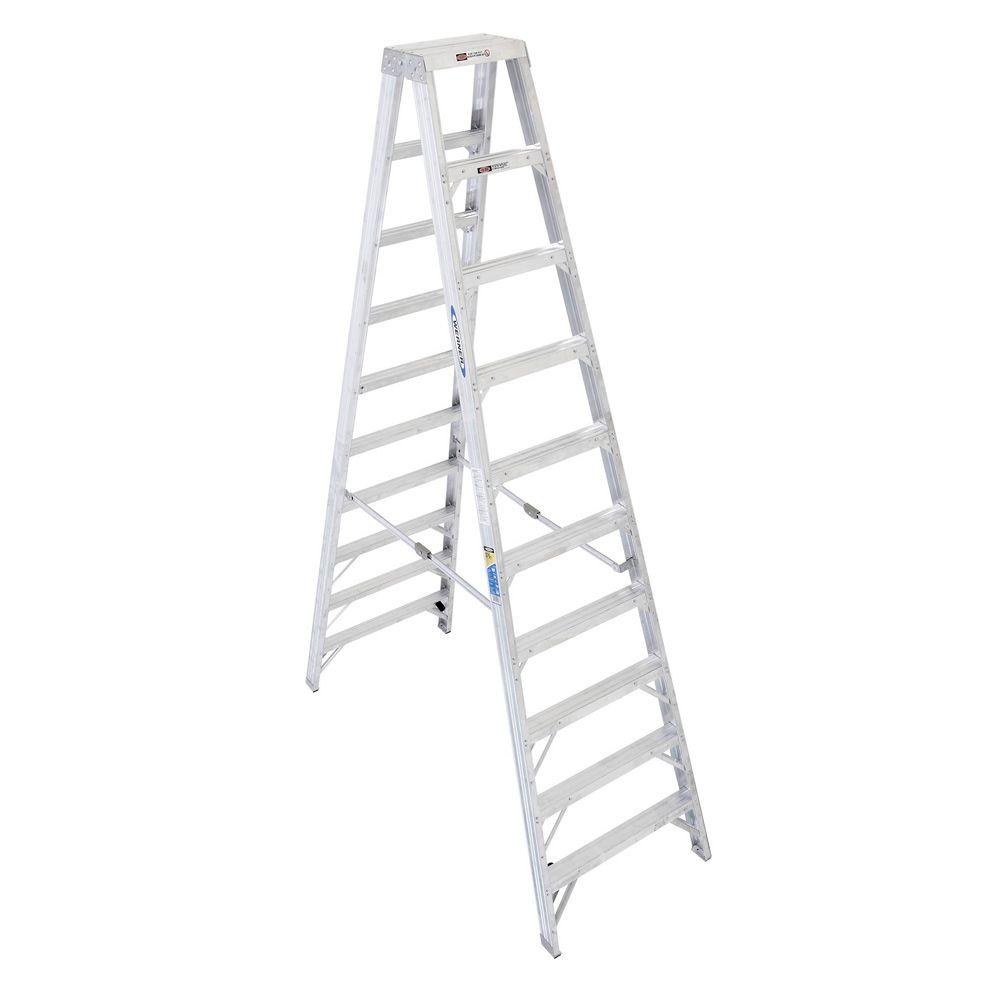 Werner 8 ft. Aluminum Platform Step Ladder with 375 lb. Load Capacity