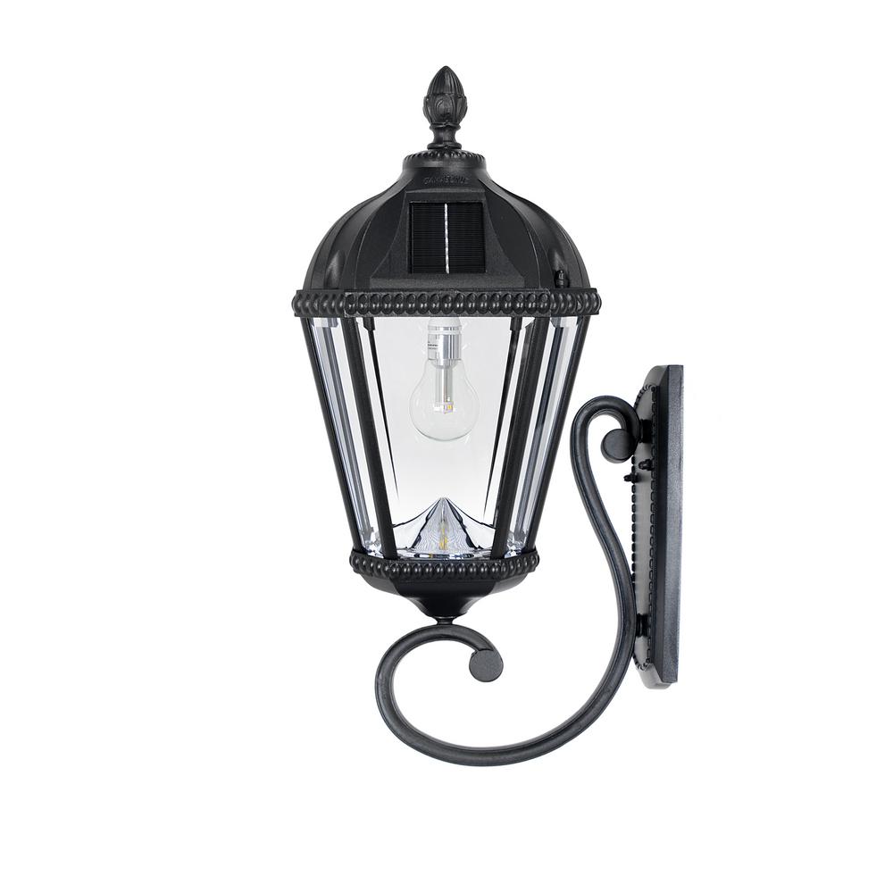 Gama Sonic Royal Bulb Solar Lamp Series 1-Light Black Cast Aluminum ...