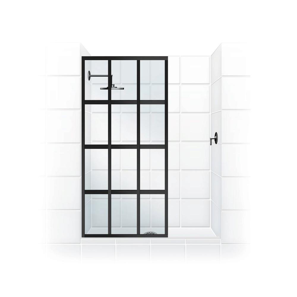 Coastal Shower Doors Gridscape Series V1 36 In X 72 Divided Coastal Shower Doors Gridscape Series V1 36 In X 72 Divided Light Screen Black Bronze And Clear Glass