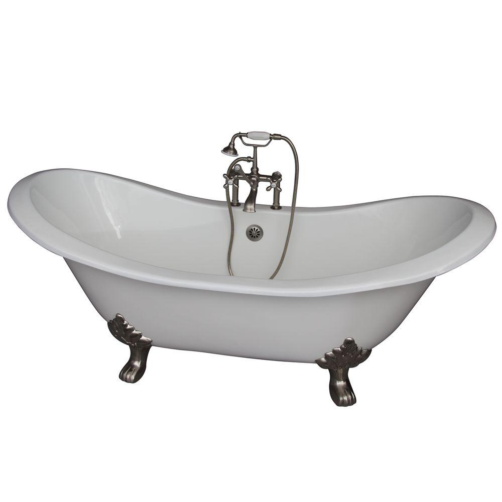 Porcelain Enameled Cast Iron Bathtubs Bath The Home Depot 5 9 Ft Cast Iron