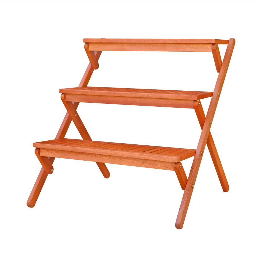 Wood Plant Stand Planter Stands Planters The Home Depot 3 Tiered Outdoor Wood Plant Stand