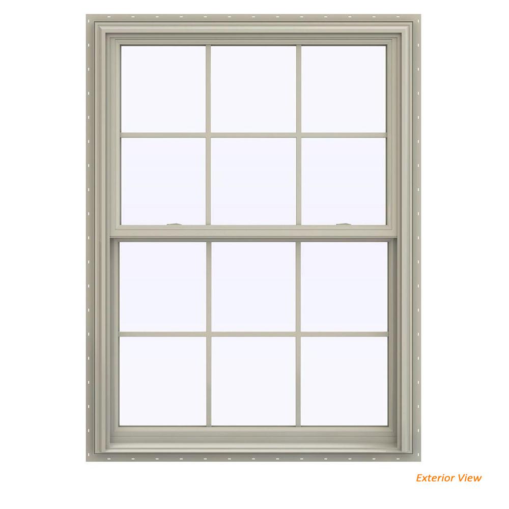 Double Hung Windows The Home Depot 39 5 In X 59 V 2500 Series Desert Sand Vinyl Double Hung