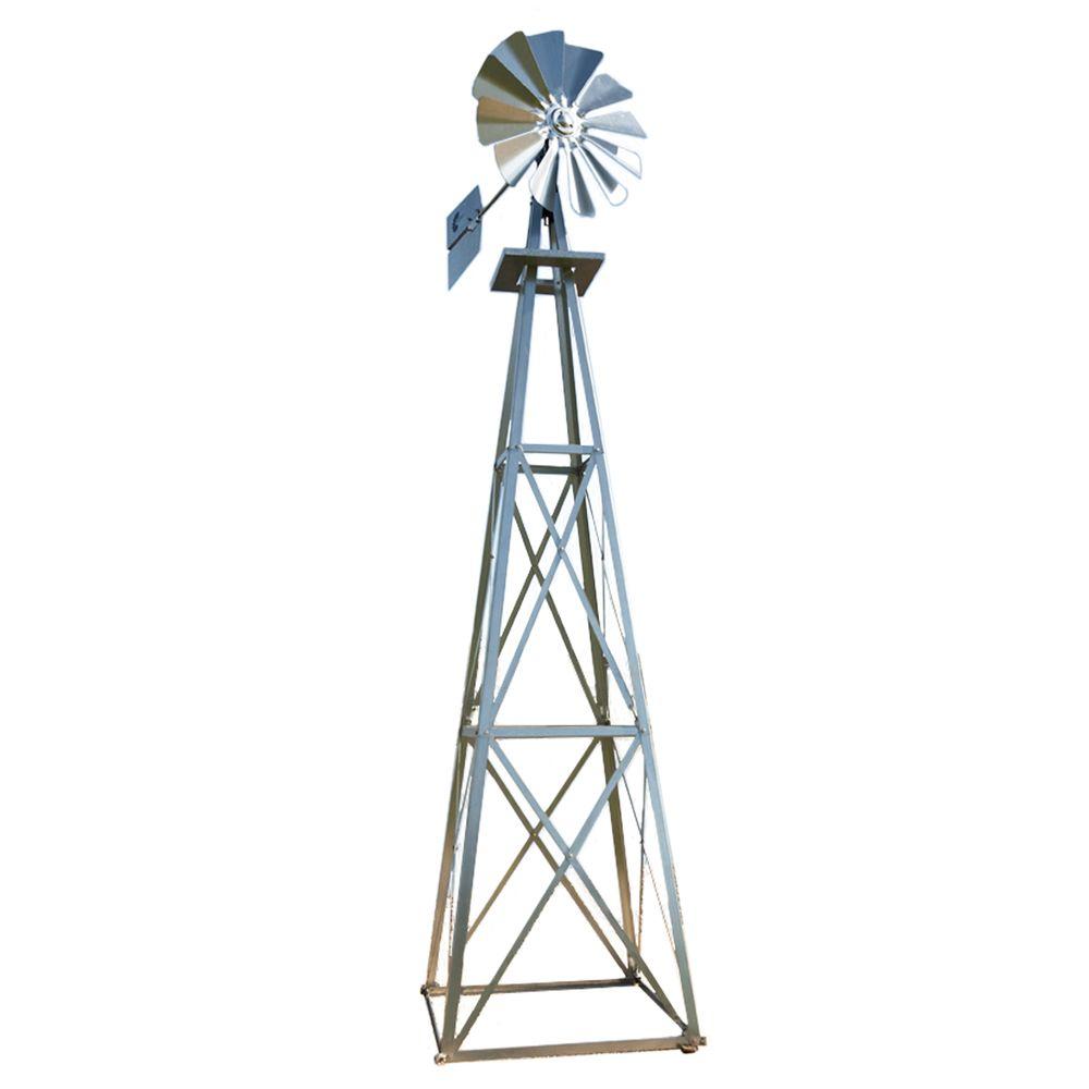 Outdoor Water Large Galvanized Backyard Windmill Byw0003 The Home Depot
