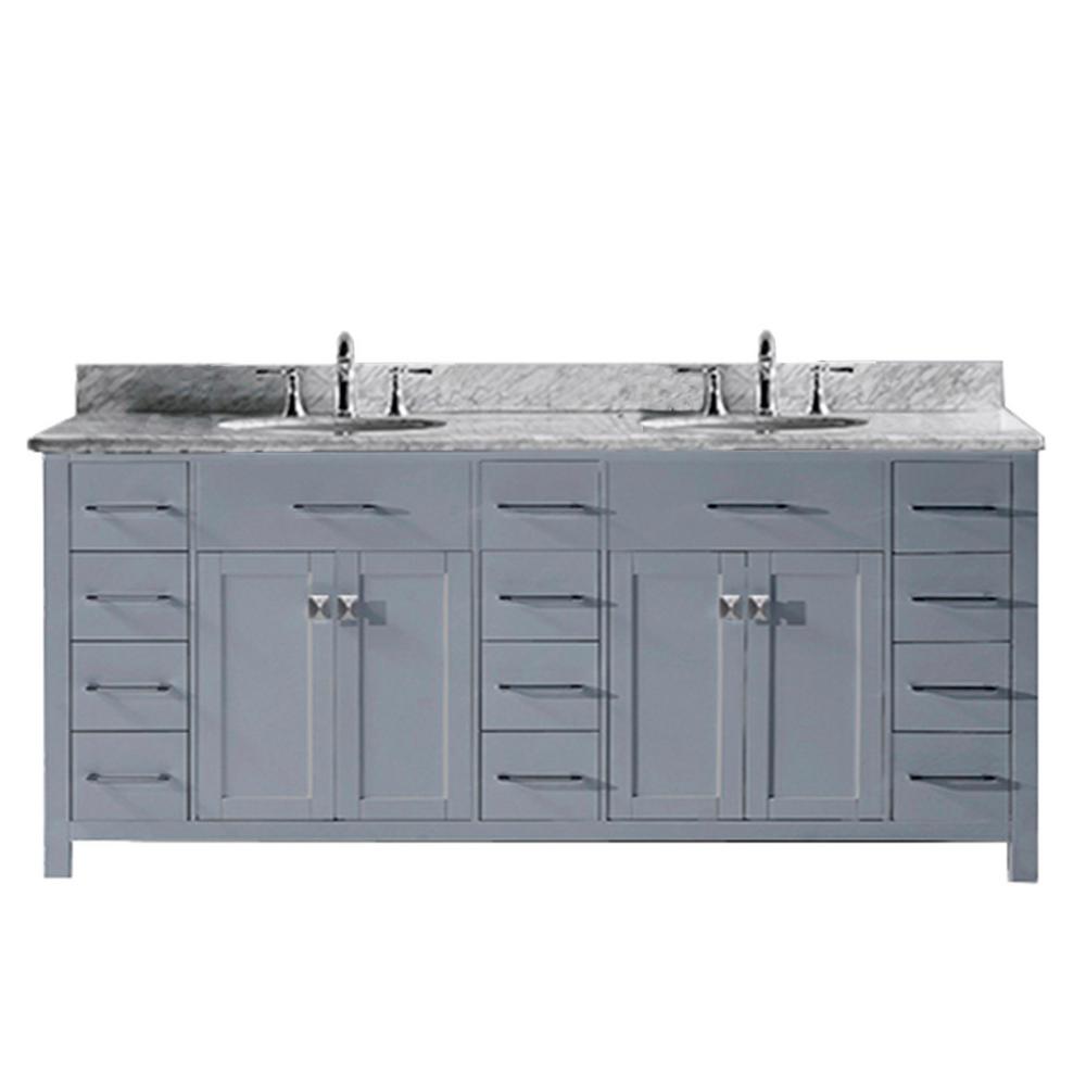 Virtu Usa Caroline Parkway 78 In W X 22 D Double Vanity Gray Virtu Usa Caroline Parkway 78 In W X 22 D Double Vanity
