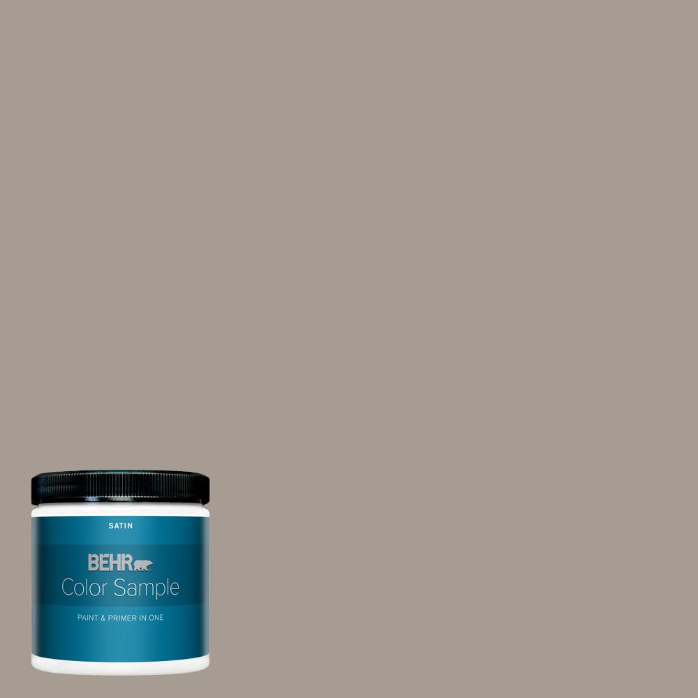 BEHR PREMIUM PLUS 8 oz. N2004 Rustic Taupe Satin Enamel Interior