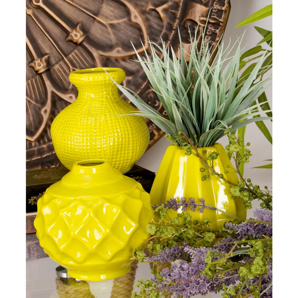 Litton Lane 23 in. Glazed Ceramic Decorative Vases in Gray, White and