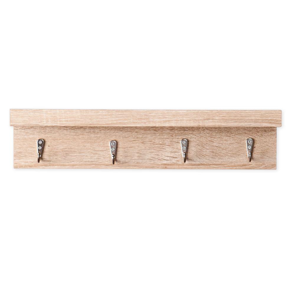 Southern Enterprises Clytie Light Oak Wall Mounted Coat Rack with 4-Hook by Southern Enterprises