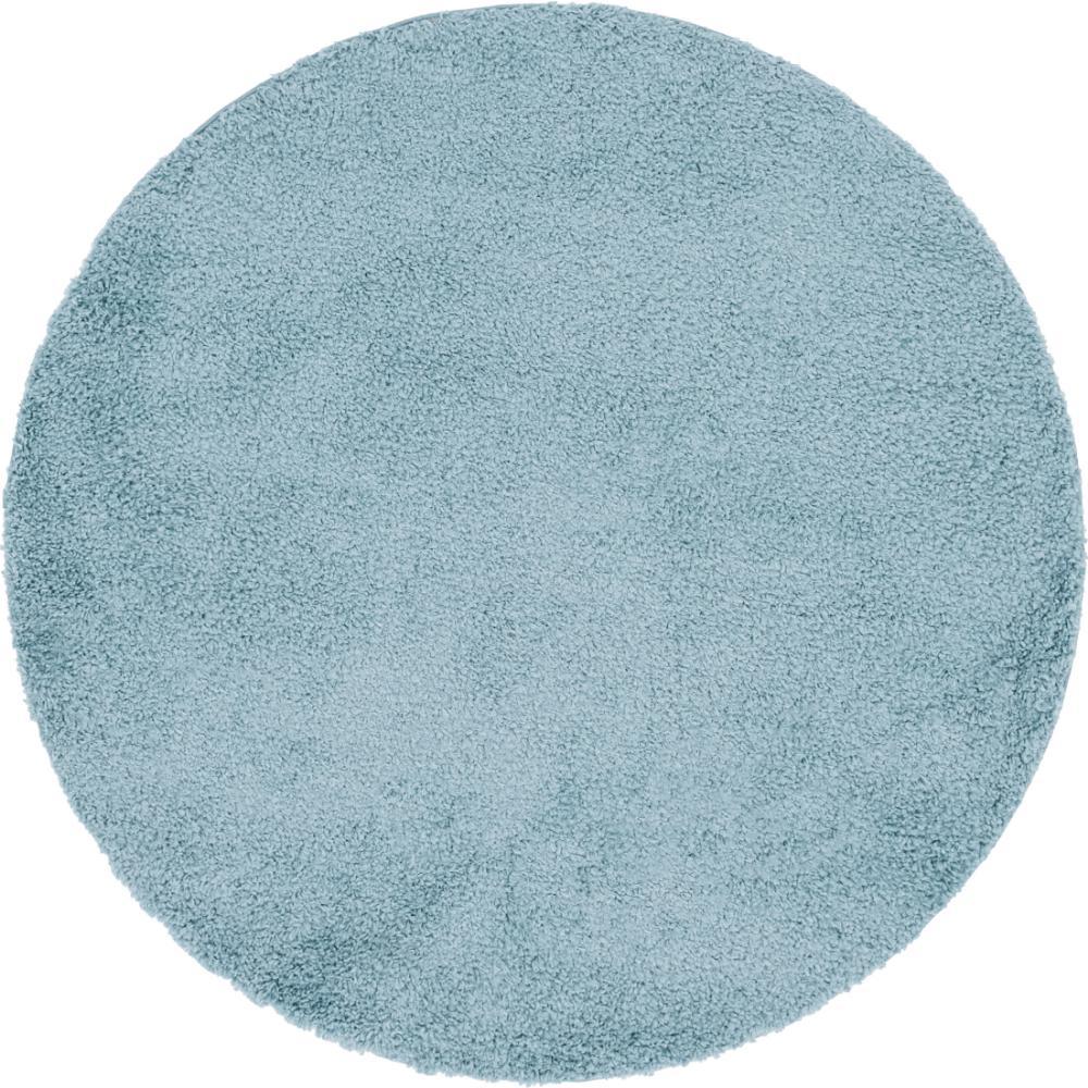 Unique Loom Davos Shag Aqua Blue 3 ft. x 3 ft. Round Area Rug-3145957 ...