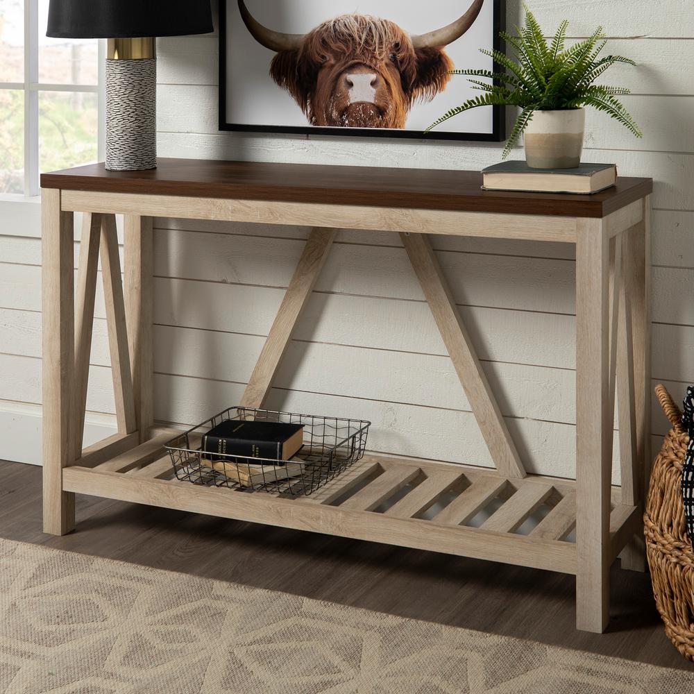 White Oak Entryway Tables Entryway Furniture The Home Depot