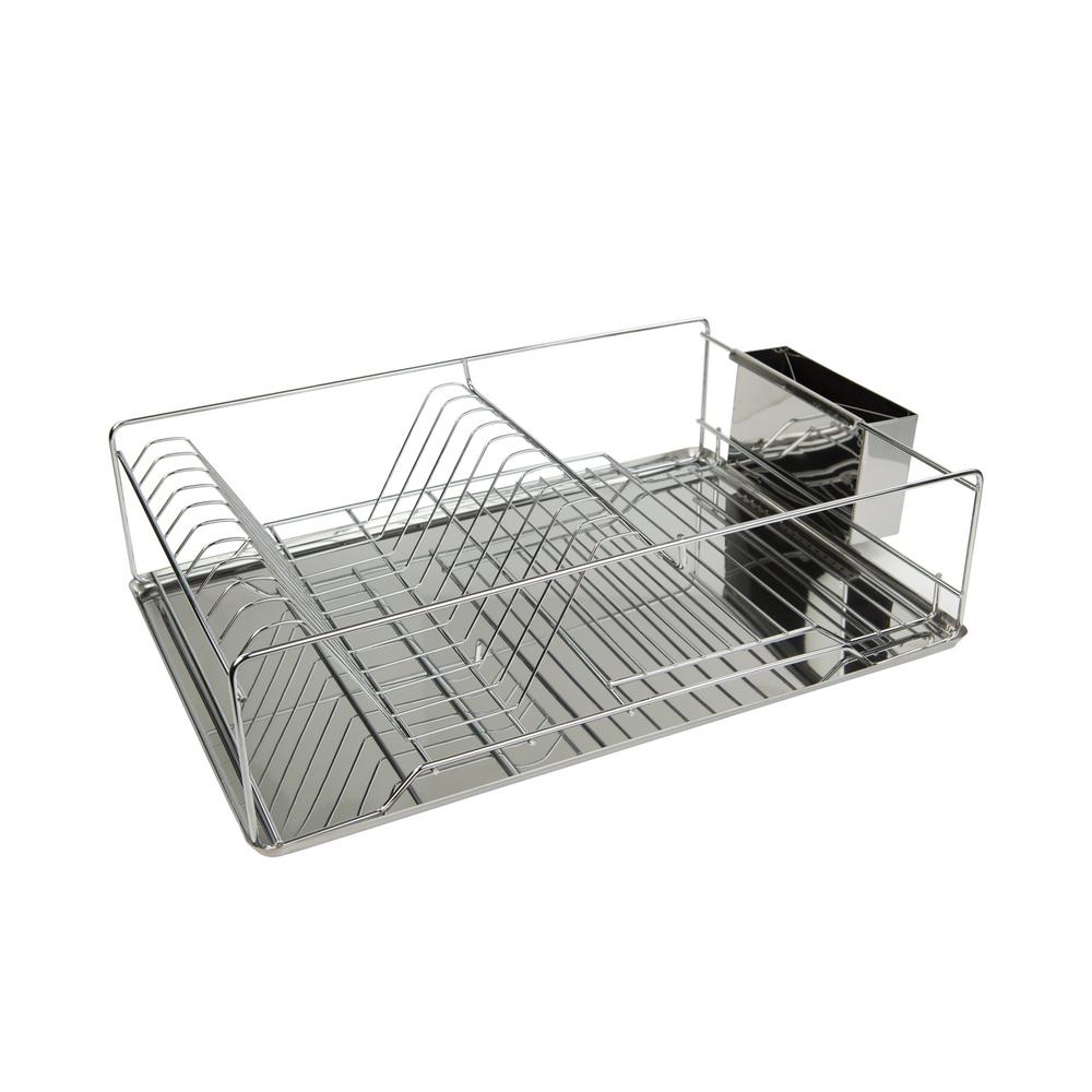 Home Basics Stainless Steel Dish Rack Tray in ChromeDR10069 The Home Depot