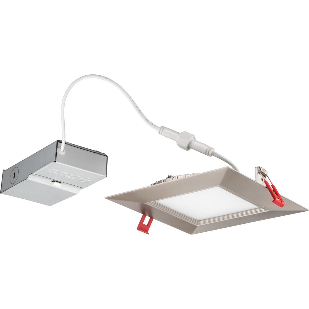 Lithonia Lighting Wafer Square 6 In Brushed Nickel Integrated Led Lithonia Lighting Wafer Square 6 In Brushed Nickel Integrated Led Recessed Kit