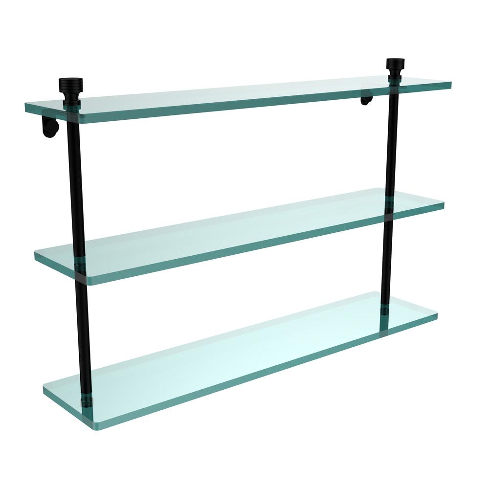 black glass bathroom shelf