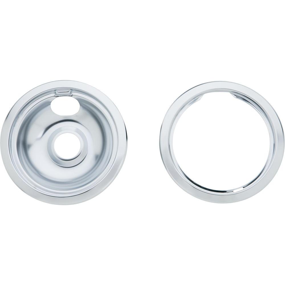 Range Kleen 6 in. 2Small and 8 in. 2Large B Style Drip Pan in Chrome