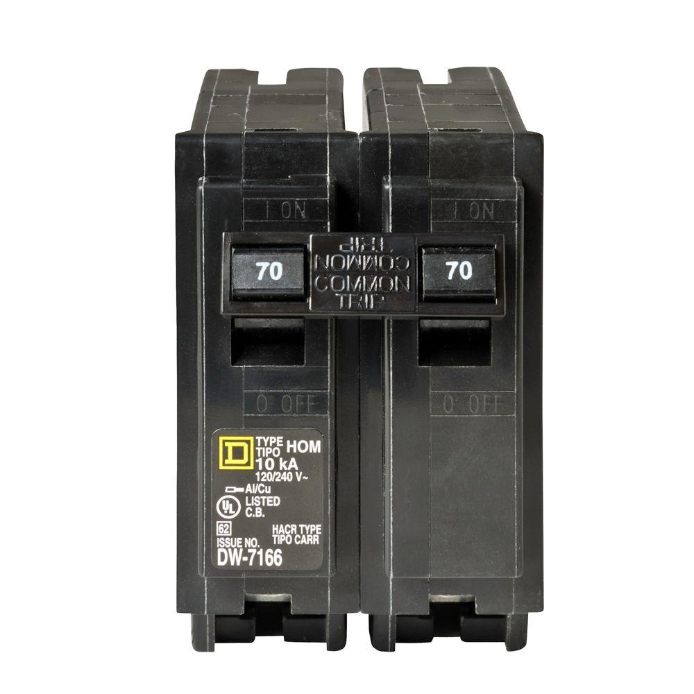 Square D Homeline 70 Amp 2-Pole Circuit Breaker-HOM270CP - The Home Depot