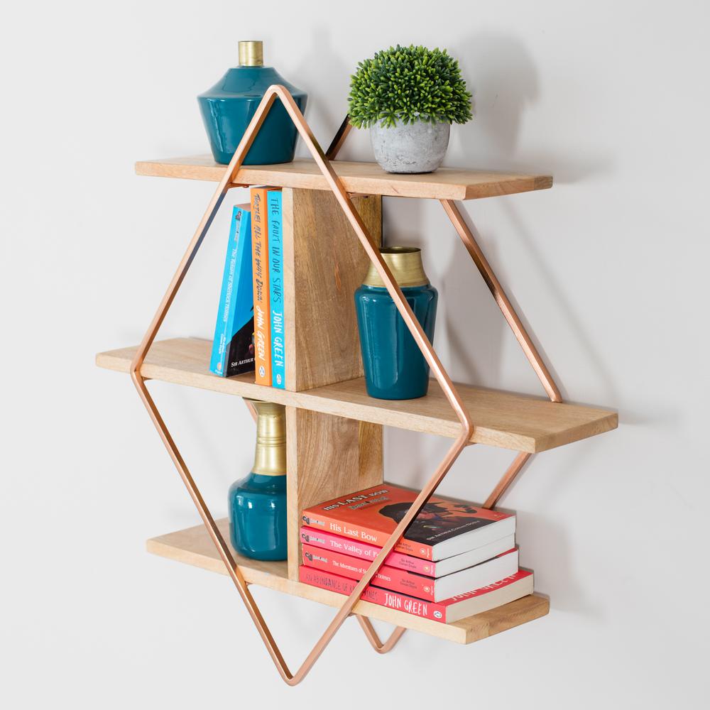 Madeleine Home Tignes 5 75 In X 24 Rose Gold Iron - Rose Gold Wall Shelves Madeleine Home Tignes 5 75 In X 24 Rose Gold Iron - Rose Gold Wall Shelves