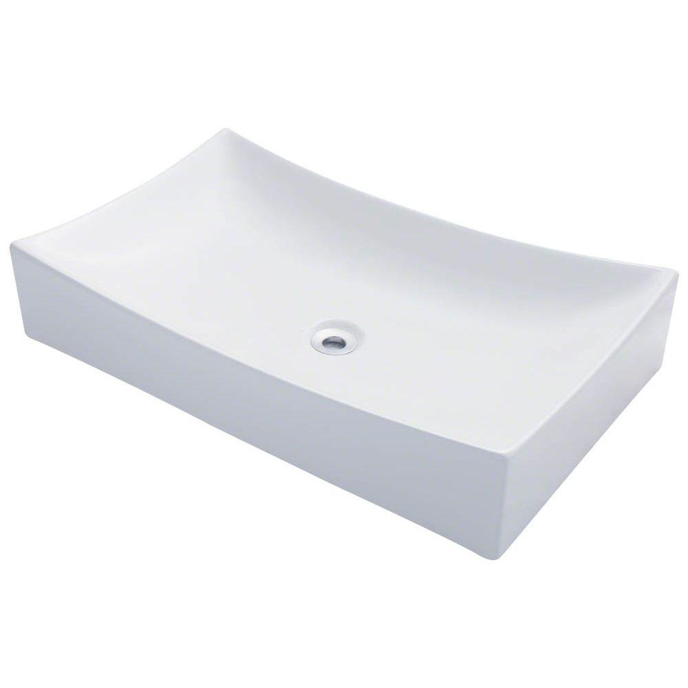 Porcelain Vessel Sinks Bathroom The Home Depot Porcelain Vessel Sink In White
