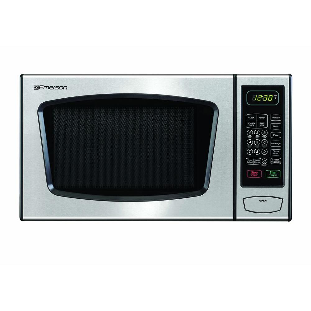 Emerson 0.9 cu. ft. Countertop Microwave Oven in Stainless Steel