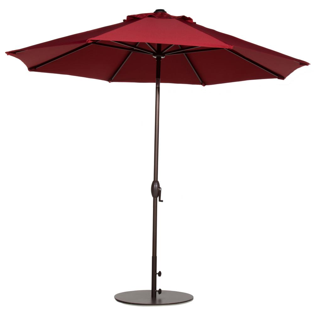 Best Rated Cantilever Umbrellas Patio The Home Depot Market Outdoor Table Umbrella With Auto Tilt And Crank Patio In Red