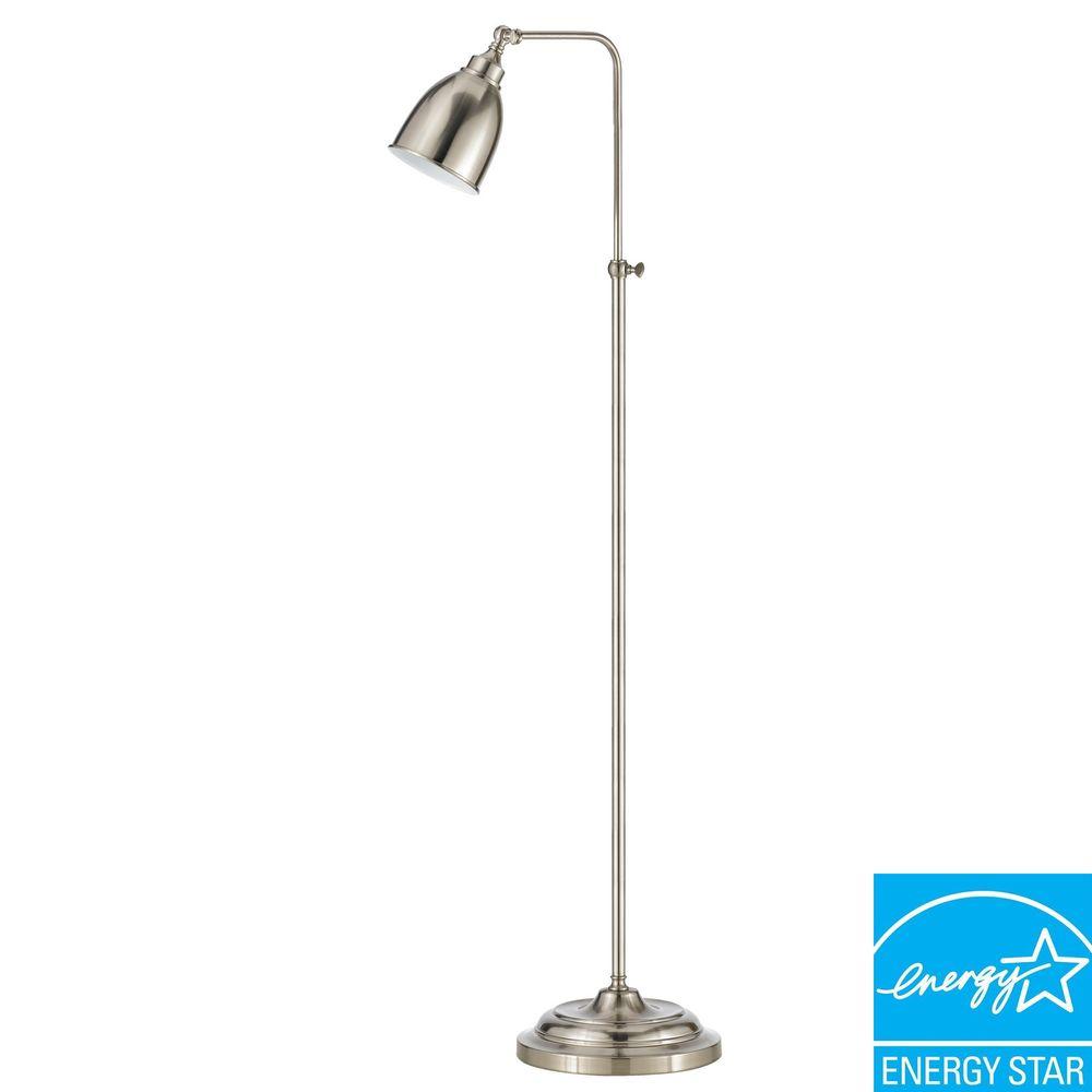 Cal Lighting 62 In Brushed Steel Metal Adjustable Pharmacy Floor Brushed Steel Metal Adjustable Pharmacy Floor Lamp