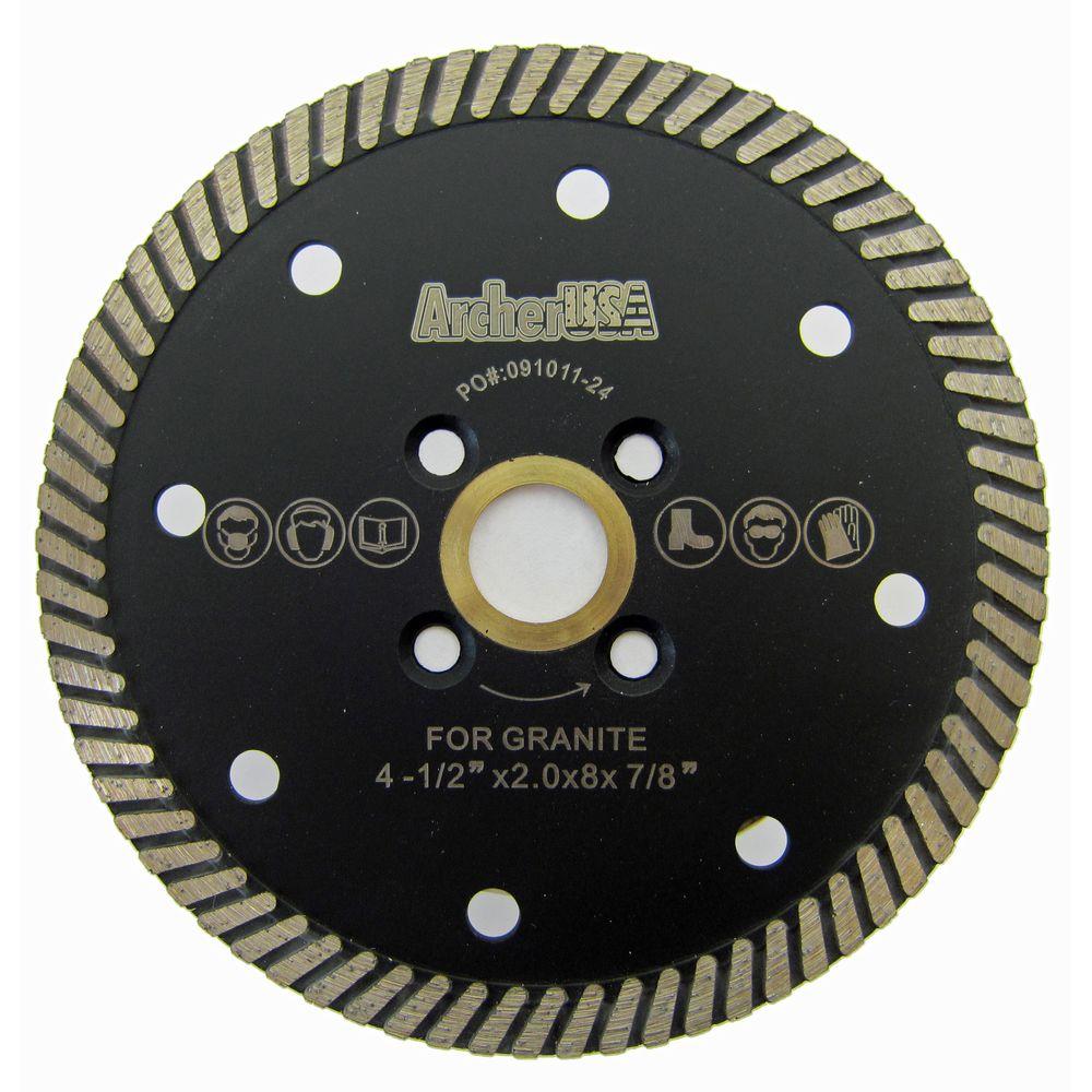 Archer USA 4.5 in. Narrow Turbo Diamond Blade for Granite CuttingHNTR045 The Home Depot