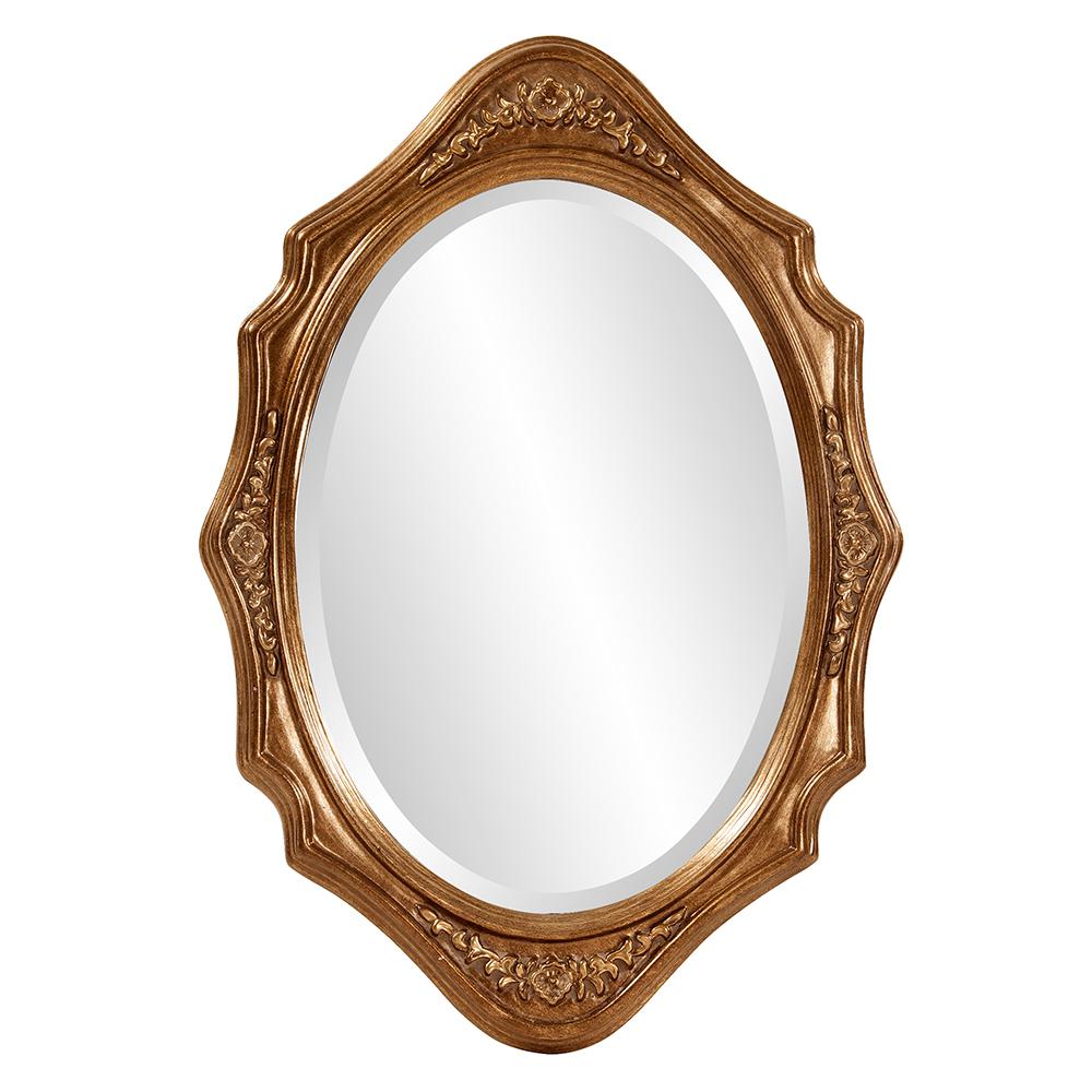 19 In X 27 Wood Framed Mirror Gold Leaf 4052 The Home Depot Wood Framed Mirror In Gold Leaf