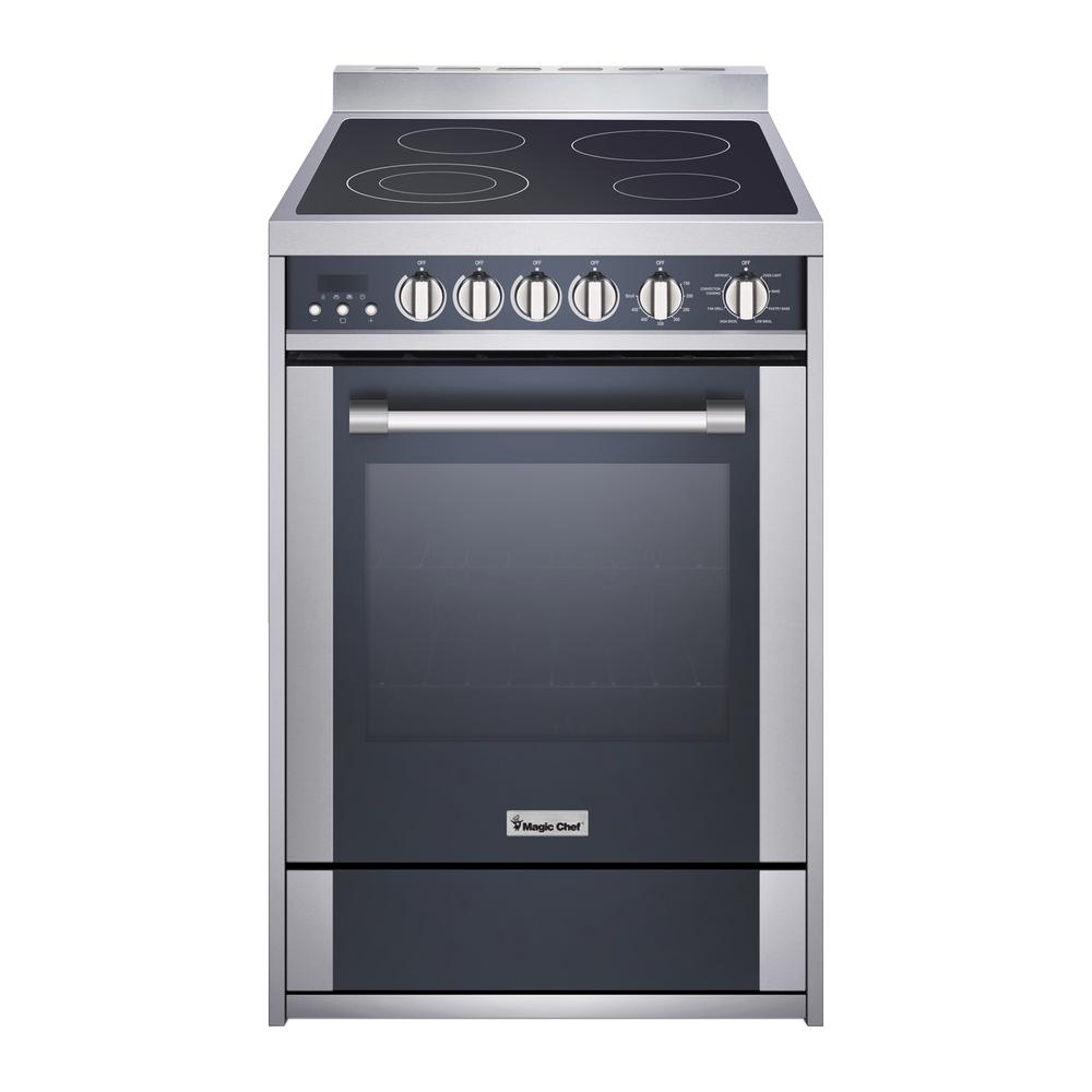 Ancona Gourmet 24 In 2 5 Cu Ft Freestanding Electric Convection Electric Range With Convection In Stainless Steel