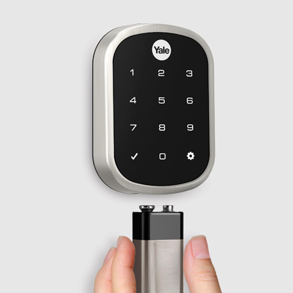 Non-Connected Key Free Touchscreen Deadbolt YRD256 Yale Security YRD256-NR-605 Yale Assure Lock SL in Polished Brass 