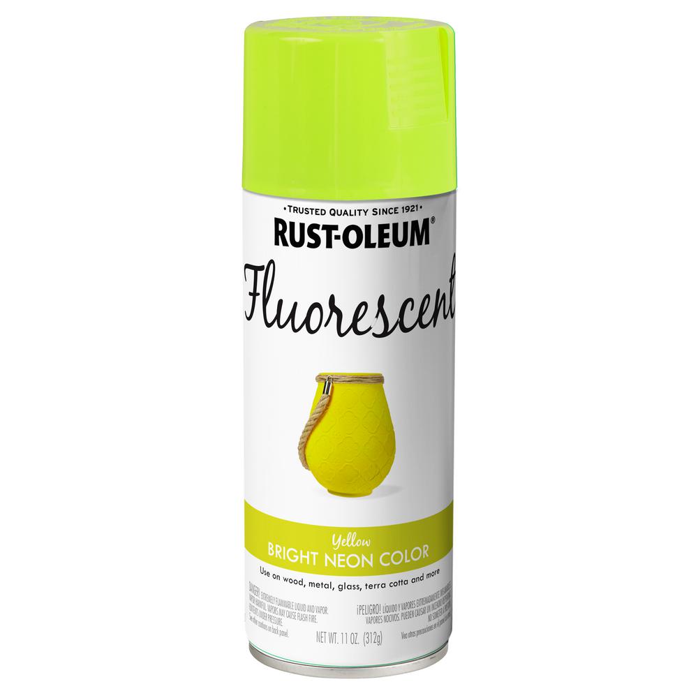 Rust Oleum Specialty 11 Oz Fluorescent Yellow Spray Paint 6 Pack   Yellow Rust Oleum Specialty Glow In The Dark Paint 342571 64 1000 