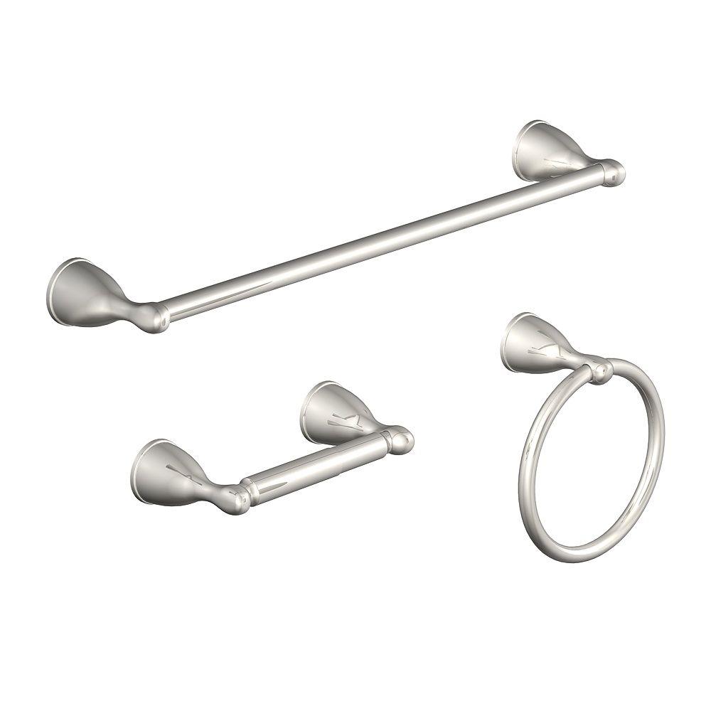 Glacier Bay Builders 3 Piece Bath Accessory Kit in Brushed