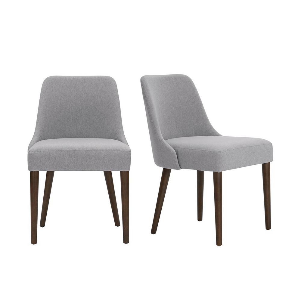 Benfield Sable Brown Wood Upholstered Dining Chair With Stone Gray Seat Set Of 2 20 6 In W X 32 In H