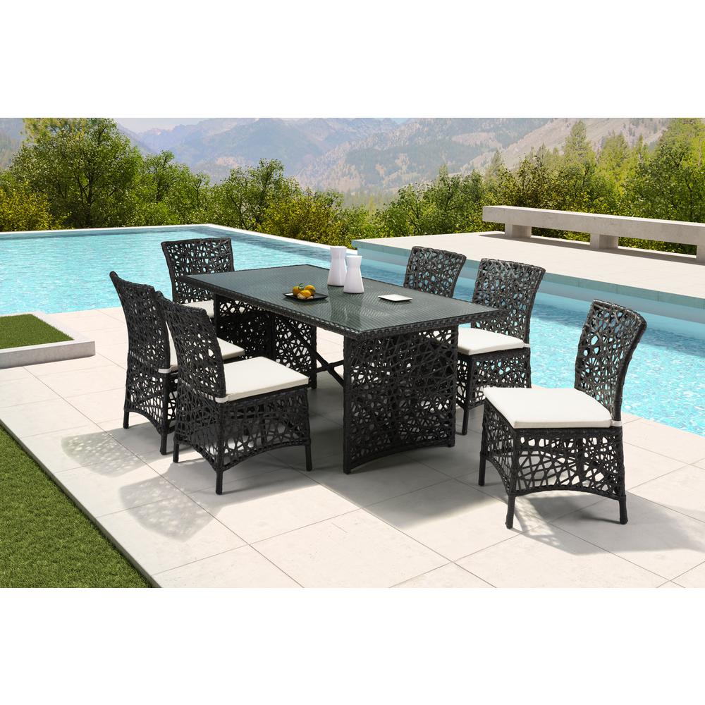 Zuo Santa Cruz Stationary Aluminum Outdoor Dining Chair With Beige Zuo Santa Cruz Stationary Aluminum Outdoor Dining Chair With Beige Cushion