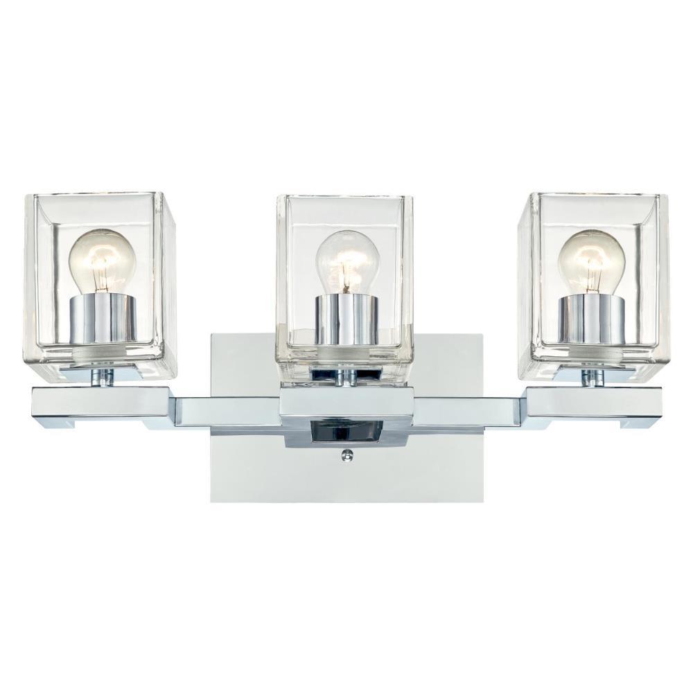 Westinghouse Nyle 3 Light Chrome Wall Mount Bath 6334300 The Nyle 3 Light Chrome Wall Mount Bath