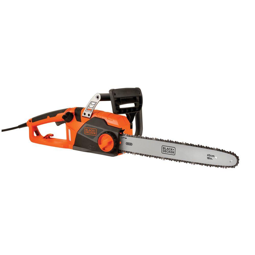Black Decker 18 In 15 Amp Corded Electric Chainsaw Cs1518 The 15 Amp Corded Electric Chainsaw Cs1518 The Home Depot