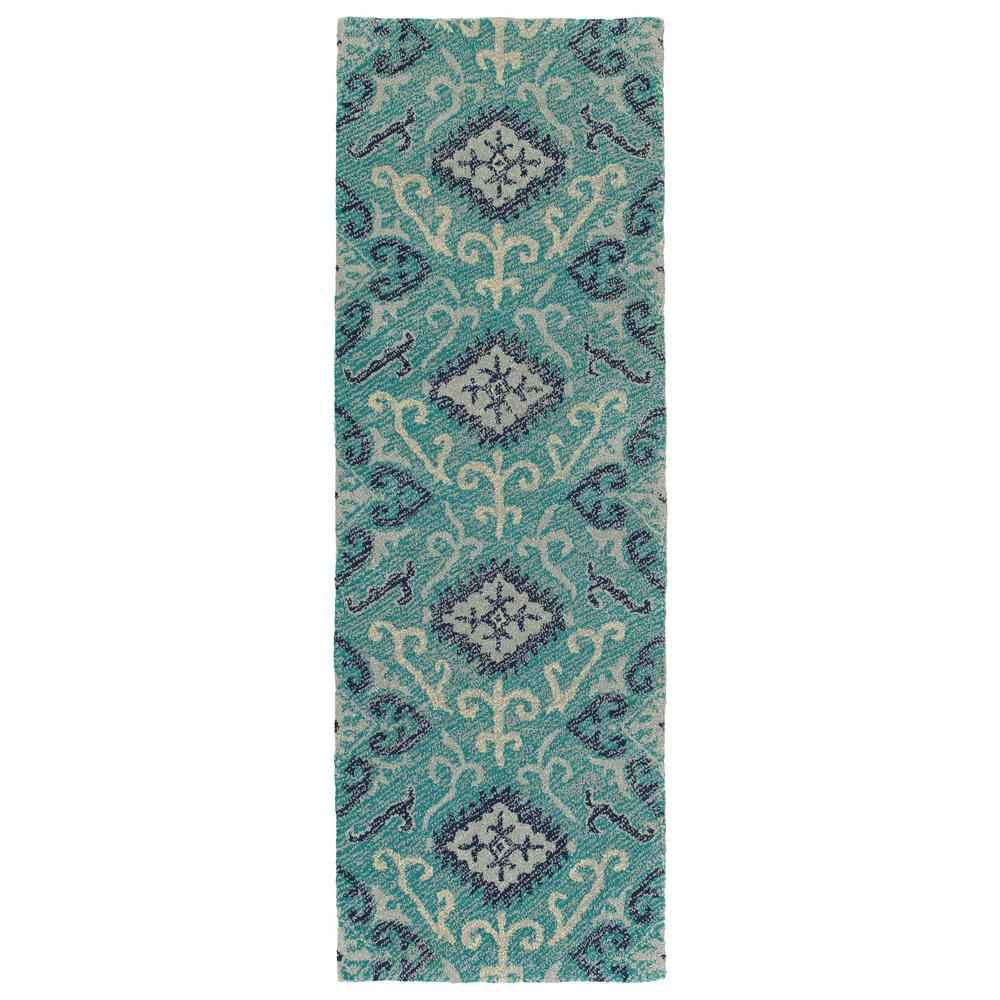 Kaleen Weathered Teal 3 Ft X 10 Indoor Outdoor Runner Rug Wtr03 Kaleen Weathered Teal 3 Ft X 10 Indoor Outdoor Runner Rug