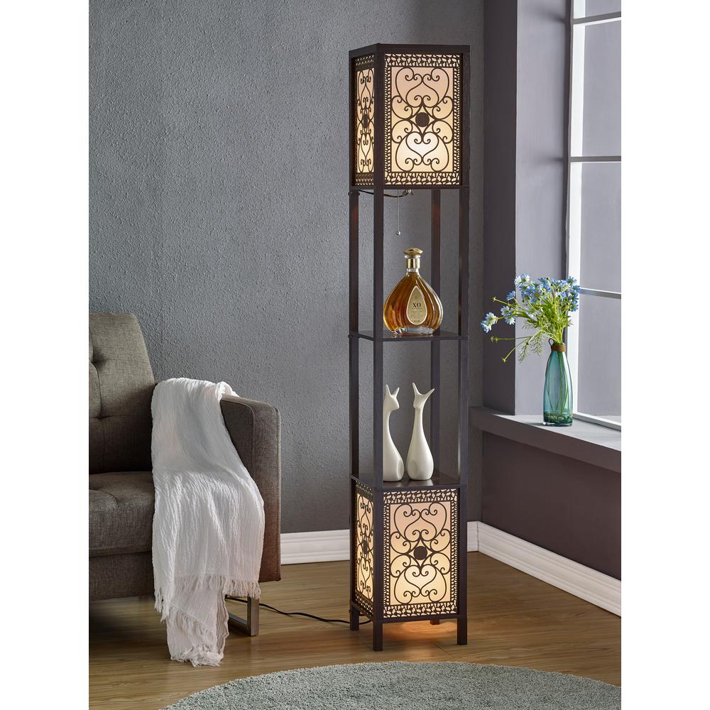 Artiva Infinity Heart Shelf Floor Lamp 64 In Expresso A808102dex The Home Depot Artiva Infinity Heart Shelf Floor Lamp, Shelf Floor Lamp Home Depot