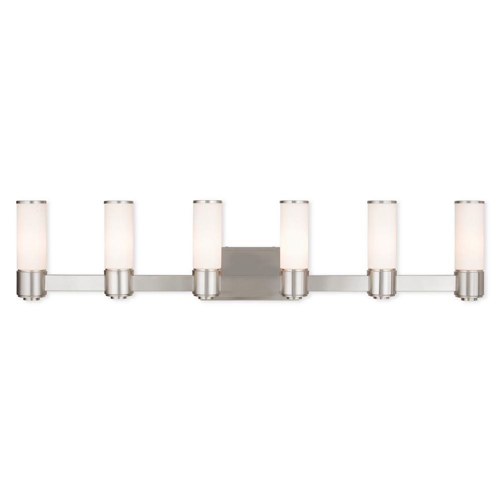 Livex Lighting Weston 6 Light Brushed Nickel Ada Bath 52126 91 Livex Lighting Weston 6 Light Brushed Nickel Ada Bath