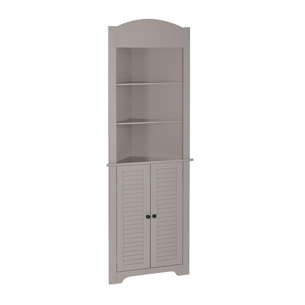 Riverridge Home Ellsworth 23 1 4 In W X 11 1 2 In D X 68 31 100 In H Corner Bathroom Linen Storage Tower Cabinet In Taupe 06 127 The Home Depot