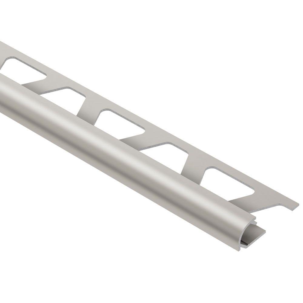Schluter Rondec Satin Nickel Anodized Aluminum 3 8 In X Ft 2 1 Metal Bullnose Tile Edging Trim Ro100at The Home Depot Schluter Rondec Satin Nickel Anodized