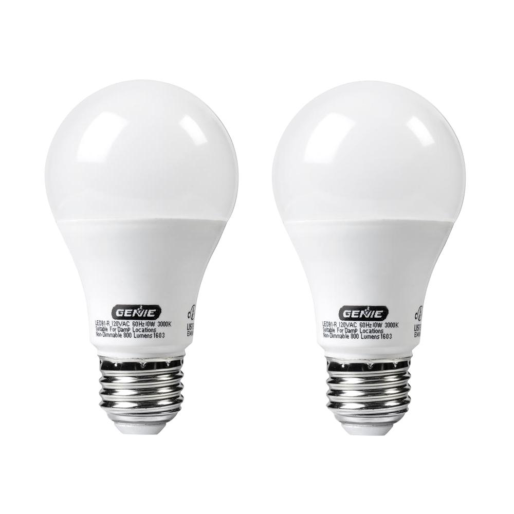 Genie 60w Equivalent Garage Door Opener Led Bulb 2 Pack Ledb1 R2 Garage Door Opener Led Bulb