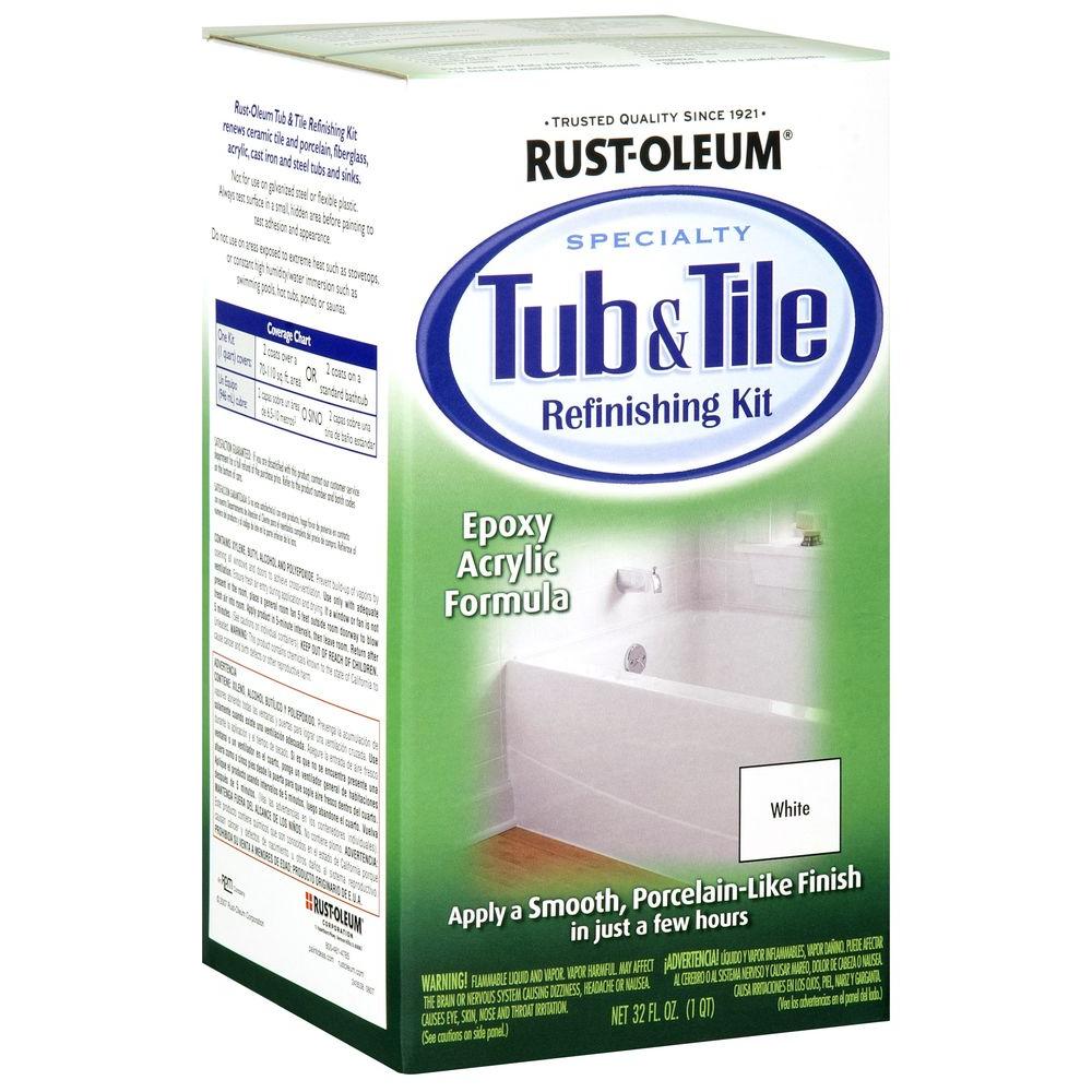 Rust Oleum Specialty 1 Qt White Tub And Tile Refinishing Kit 7860519 The Home Depot