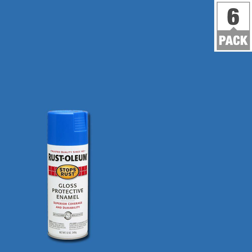 Blues Paint Primer In One Spray The Home Depot Protective Enamel Gloss Sail Blue Spray Paint 6 Pack