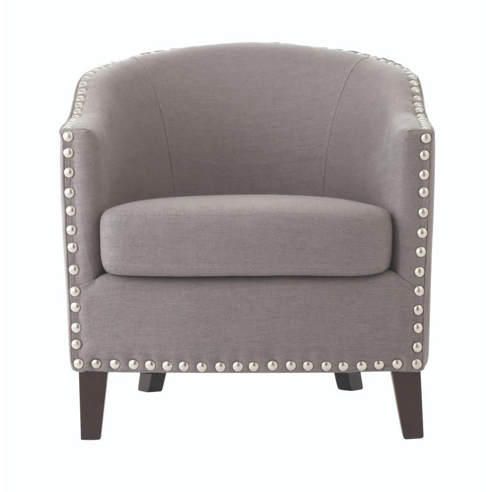 Unbranded Moore Linen Dove Grey Club Chair 7159400120 The Home Depot