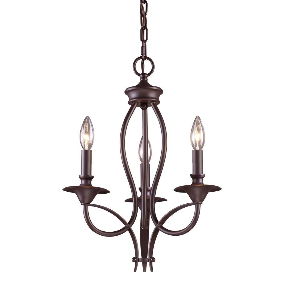 Titan Lighting Medford 3Light Oiled Bronze Ceiling Mount ChandelierTN